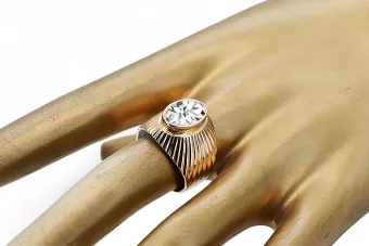 Ring Zirkon Originales Vintage-Roségold aus 14 Karat Vintage Handwerk vrc127r